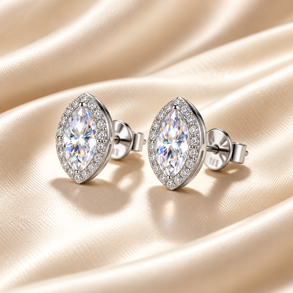 Boucles d’oreilles marquise JOYA en moissanite