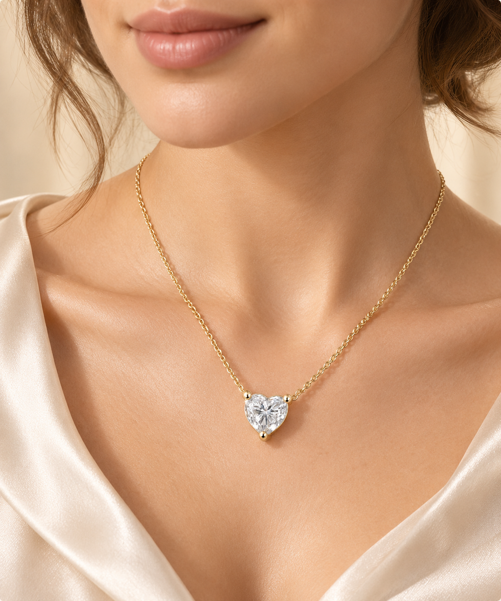 Pendentif Cœur Éternel en moissanite – JOYA