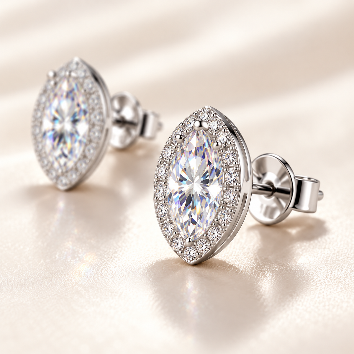 Boucles d’oreilles marquise JOYA en moissanite