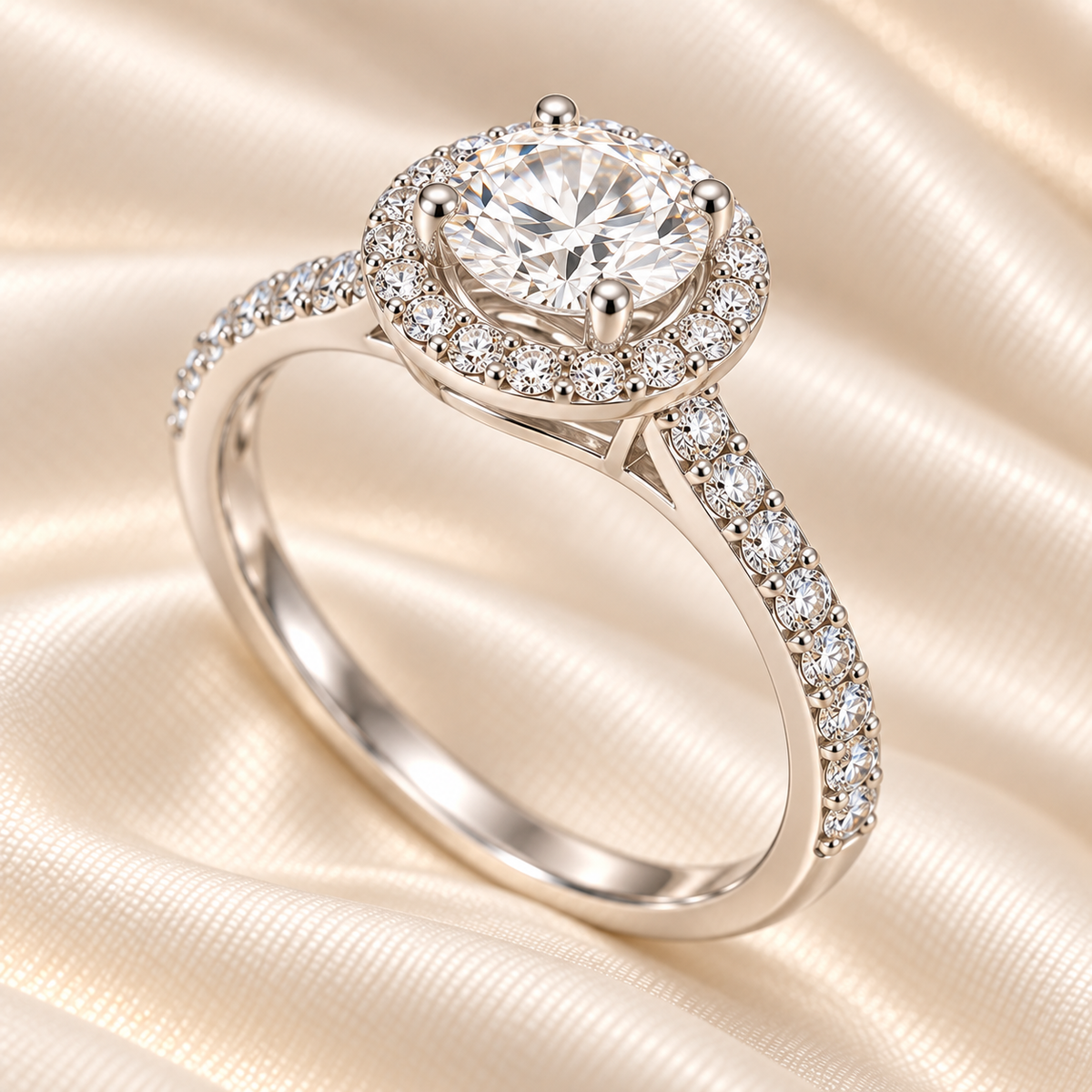 Bague halo ronde en moissanite 2 carats – JOYA.