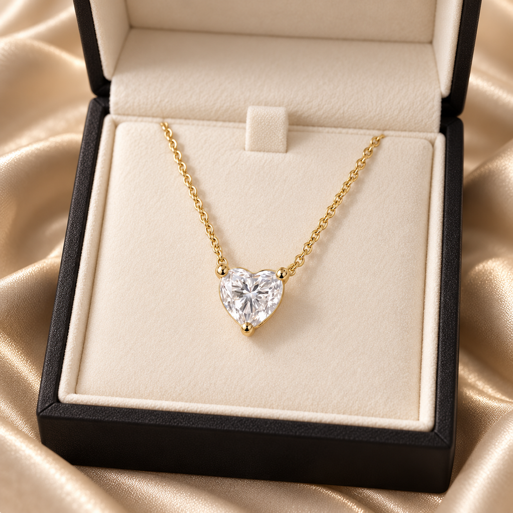 Pendentif Cœur Éternel en moissanite – JOYA