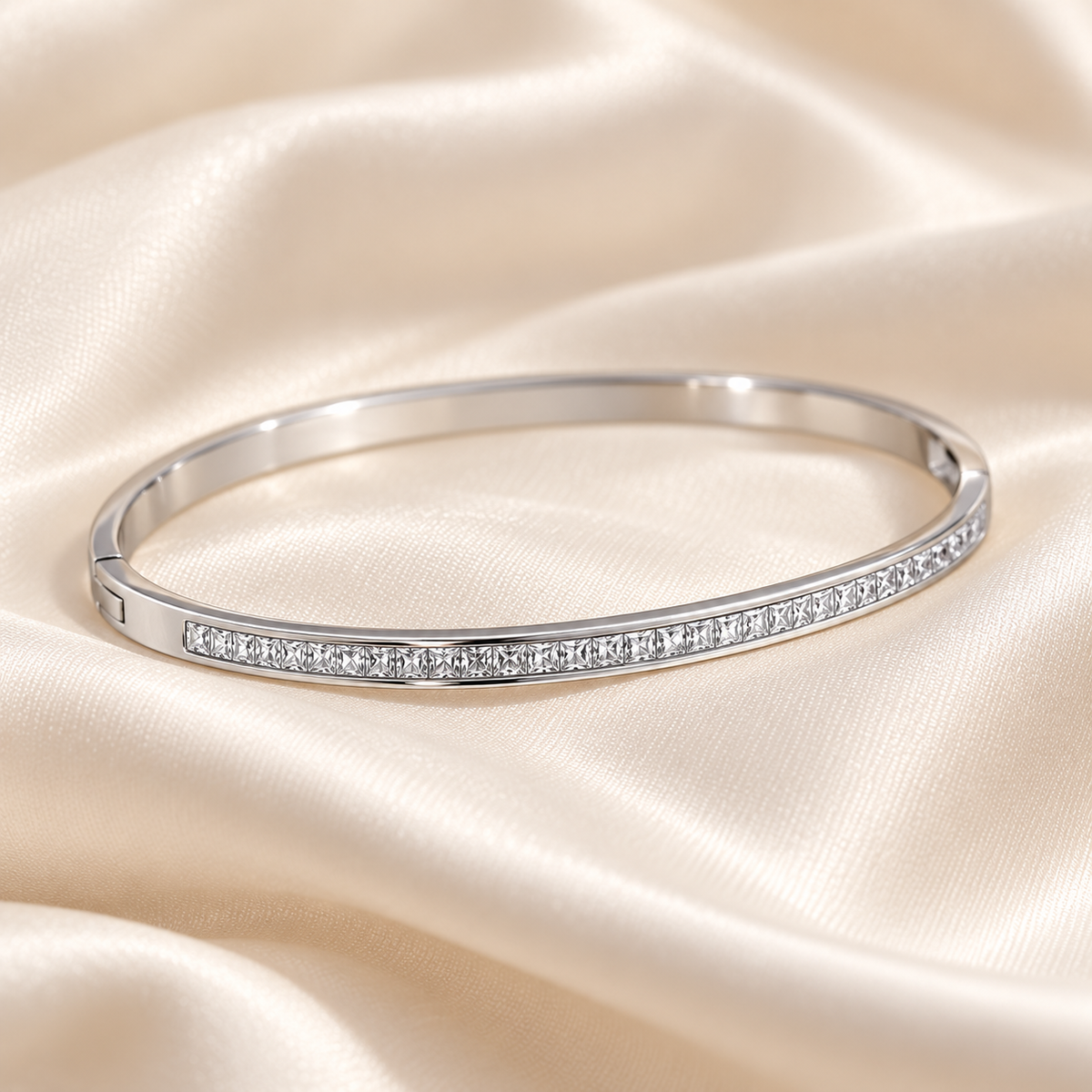 Bracelet jonc Éclat argenté – JOYA