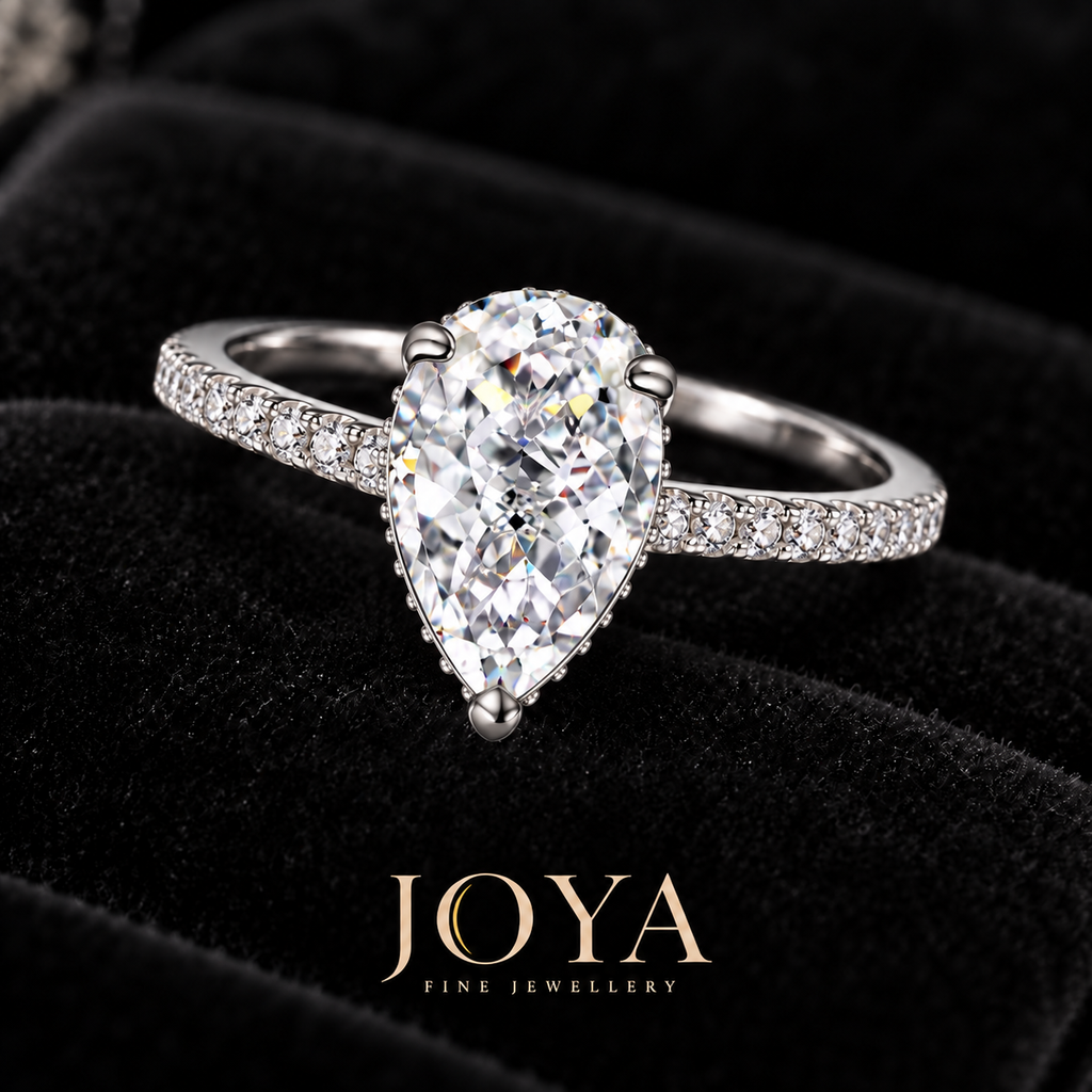 Bague Éclat Poire en moissanite 4 ct – JOYA