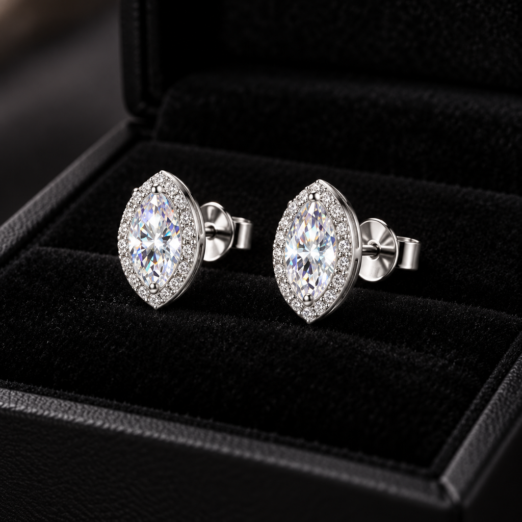 Boucles d’oreilles marquise JOYA en moissanite
