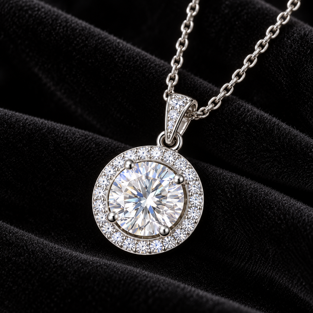 Collier Halo en moissanite – JOYA