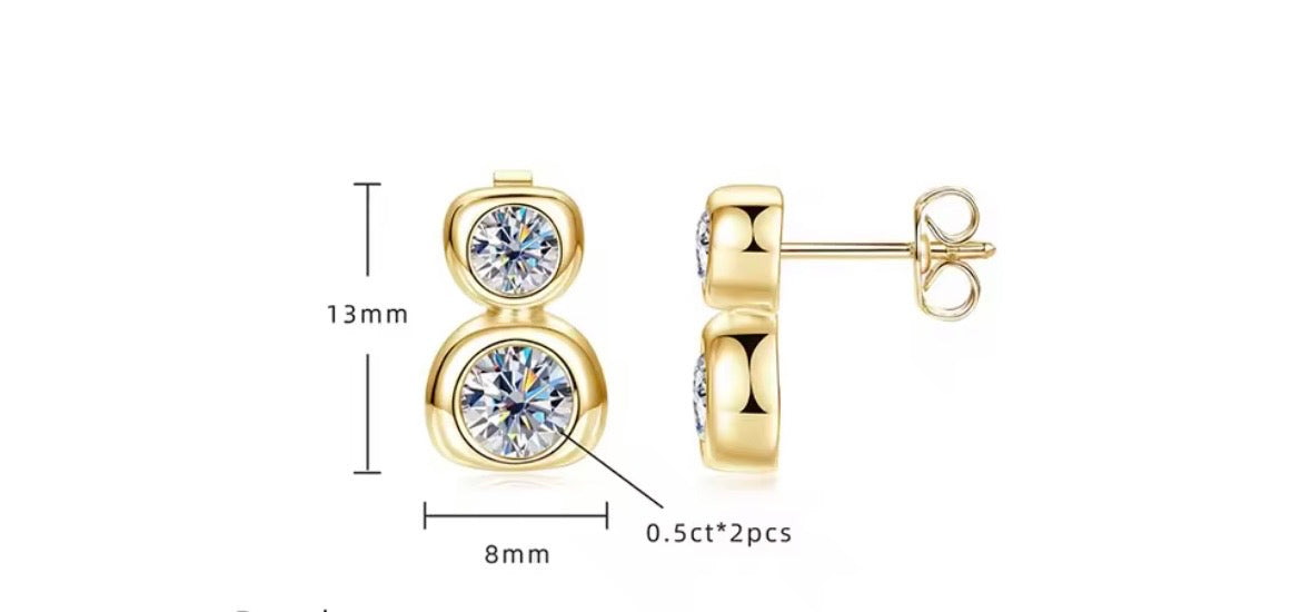 Boucles d’oreilles Duo Éclat en moissanite – JOYA