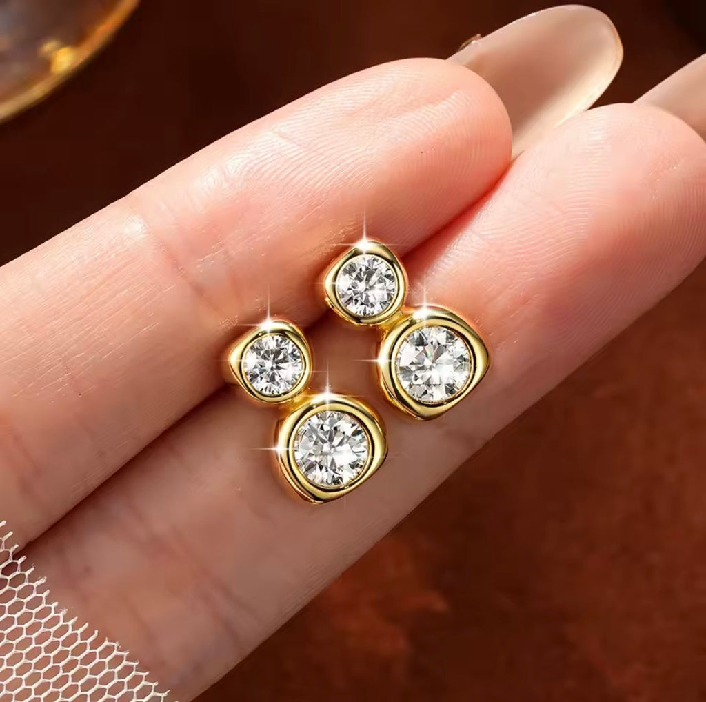 Boucles d’oreilles Duo Éclat en moissanite – JOYA